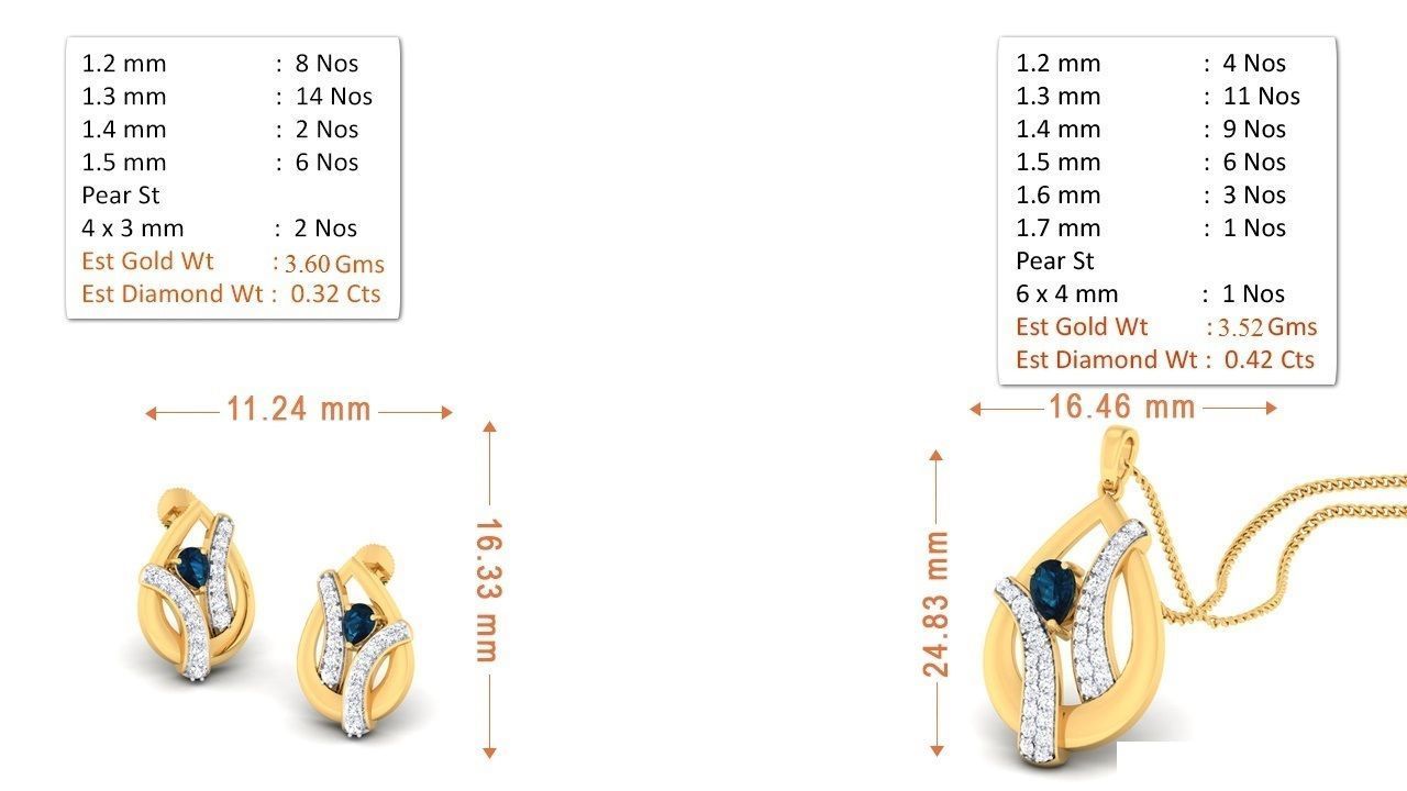 90 Pendant Earrings Set 3dm Stl printable 3D print model_79