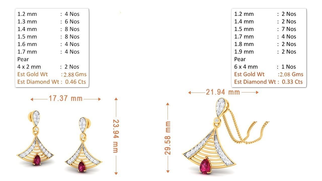 90 Pendant Earrings Set 3dm Stl printable 3D print model_48