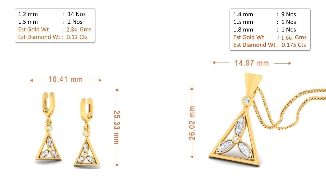90 Pendant Earrings Set 3dm Stl printable 3D print model_91