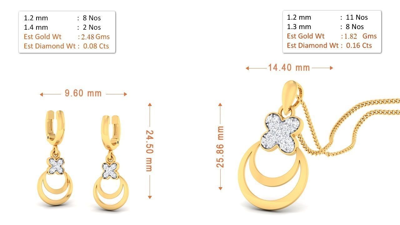 90 Pendant Earrings Set 3dm Stl printable 3D print model_18
