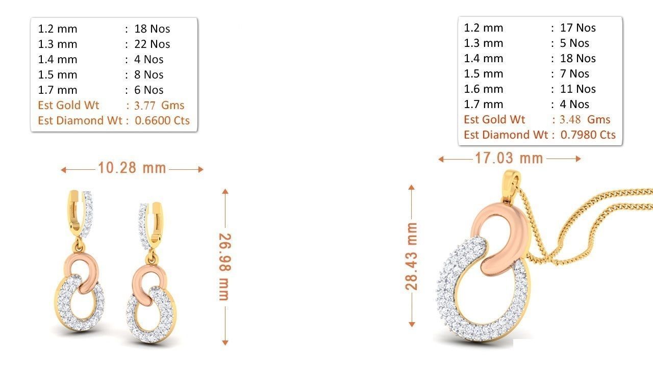90 Pendant Earrings Set 3dm Stl printable 3D print model_19