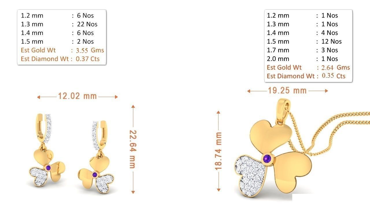 90 Pendant Earrings Set 3dm Stl printable 3D print model_66