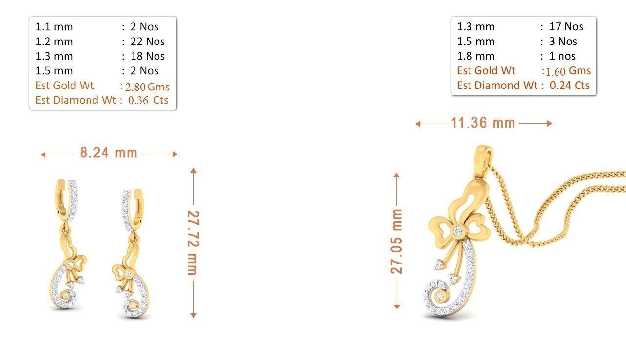 90 Pendant Earrings Set 3dm Stl printable 3D print model_73
