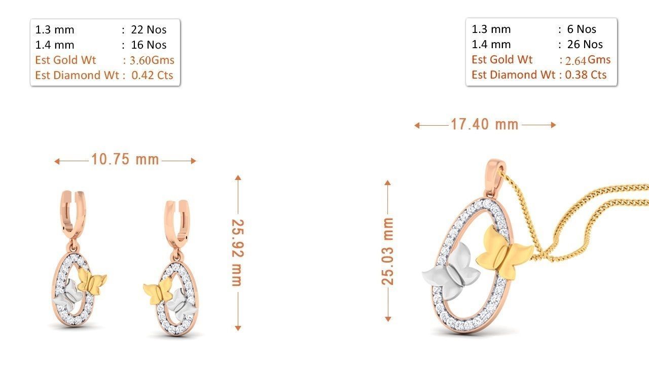 90 Pendant Earrings Set 3dm Stl printable 3D print model_41