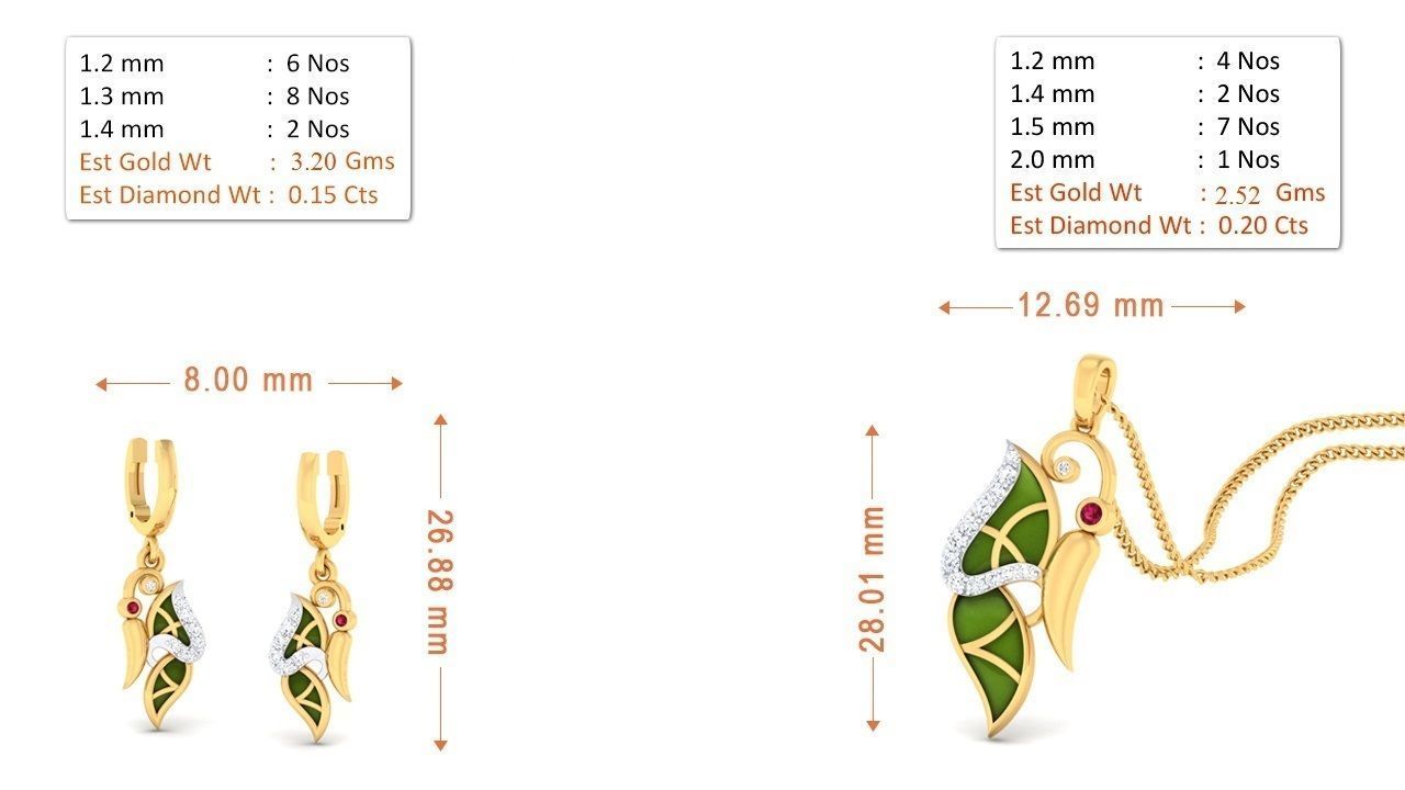 90 Pendant Earrings Set 3dm Stl printable 3D print model_56