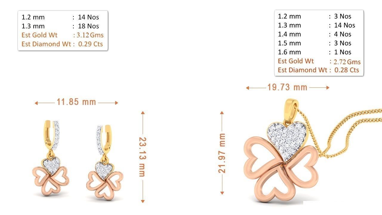 90 Pendant Earrings Set 3dm Stl printable 3D print model_29