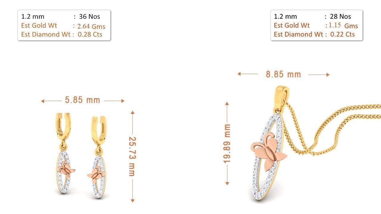 90 Pendant Earrings Set 3dm Stl printable 3D print model_89