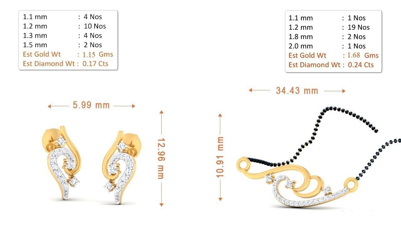 90 Pendant Earrings Set 3dm Stl printable 3D print model_85