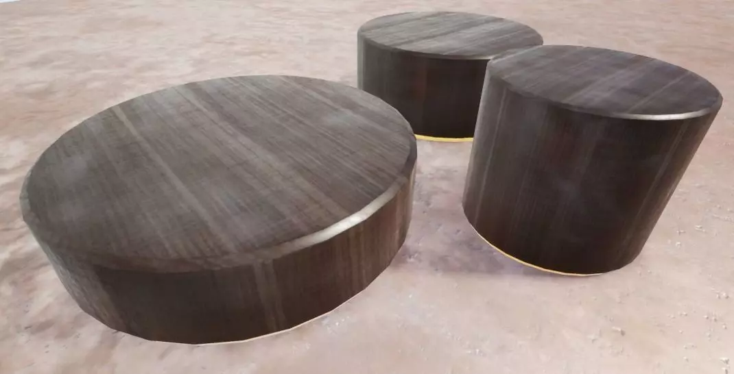 Coffee Tables Gong Low-poly 3D model_0