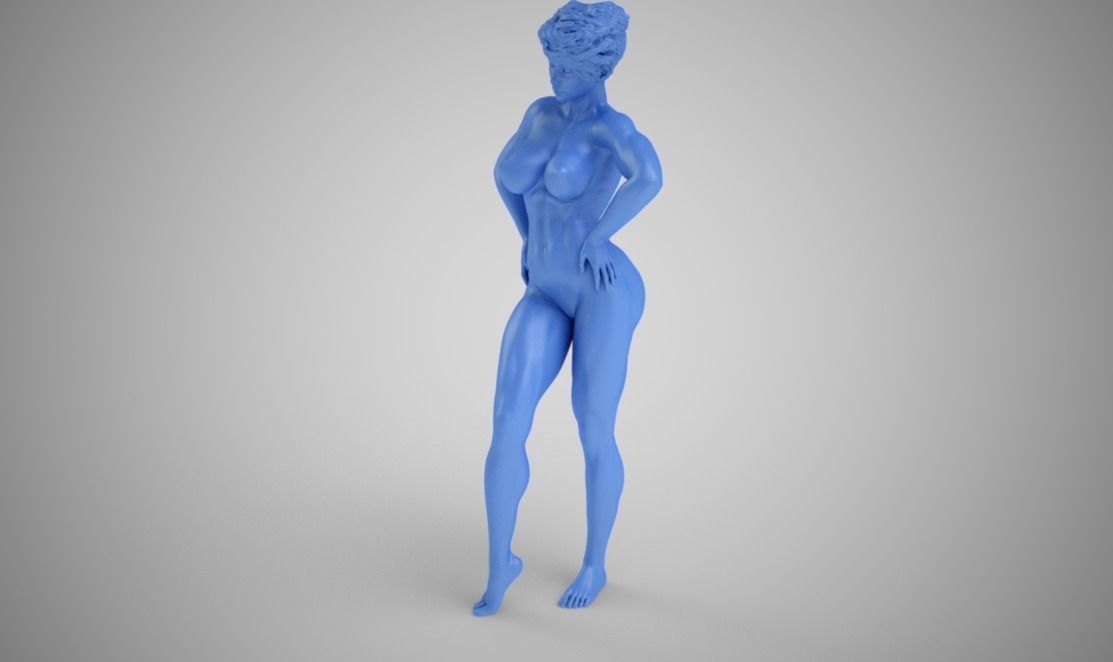 Muscular Woman 3D print model_9
