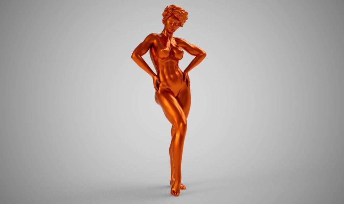 Muscular Woman 3D print model_7