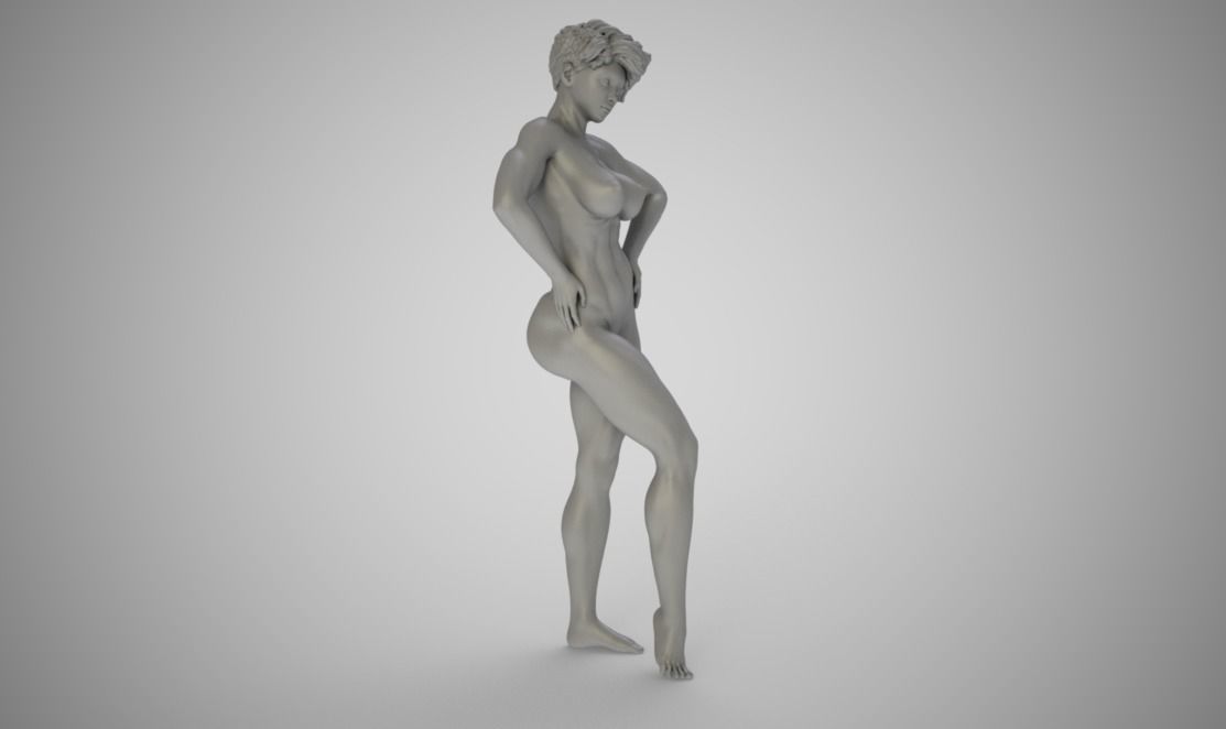 Muscular Woman 3D print model_3