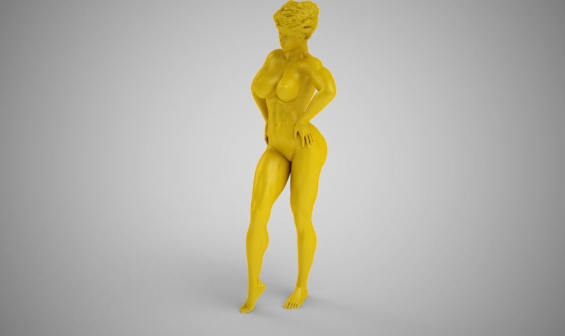 Muscular Woman 3D print model_10