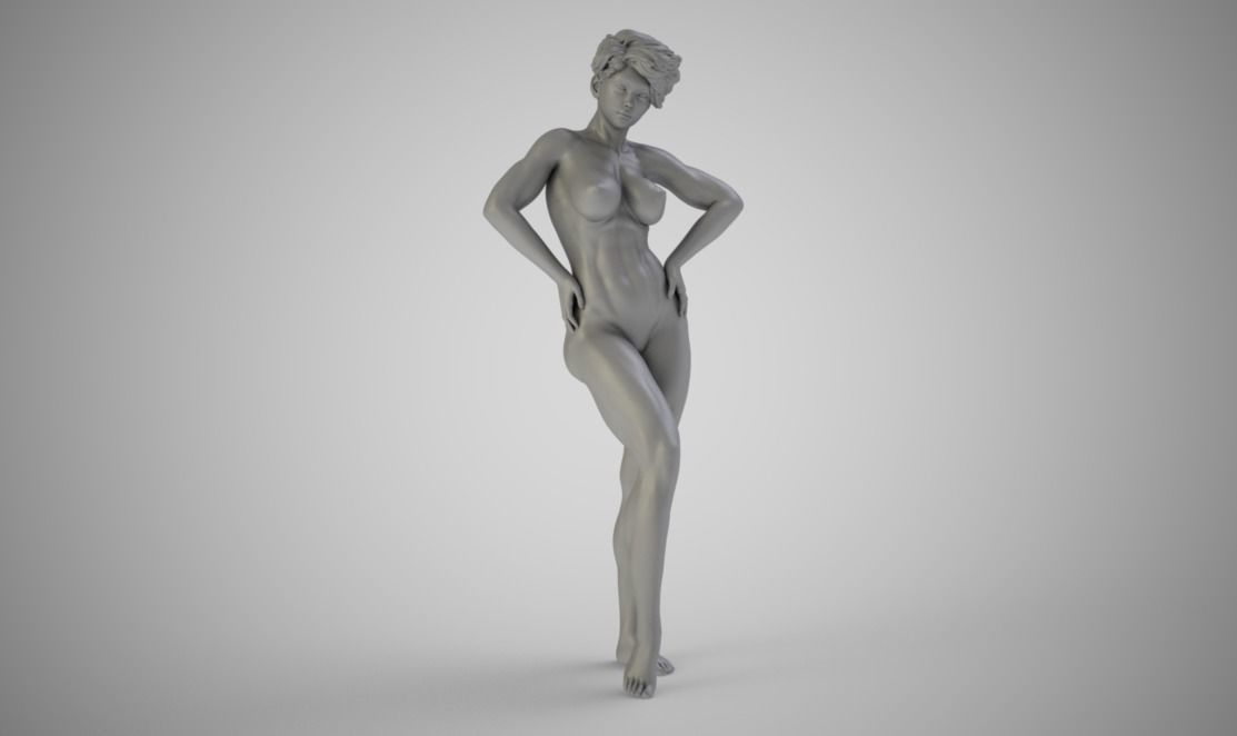 Muscular Woman 3D print model_1
