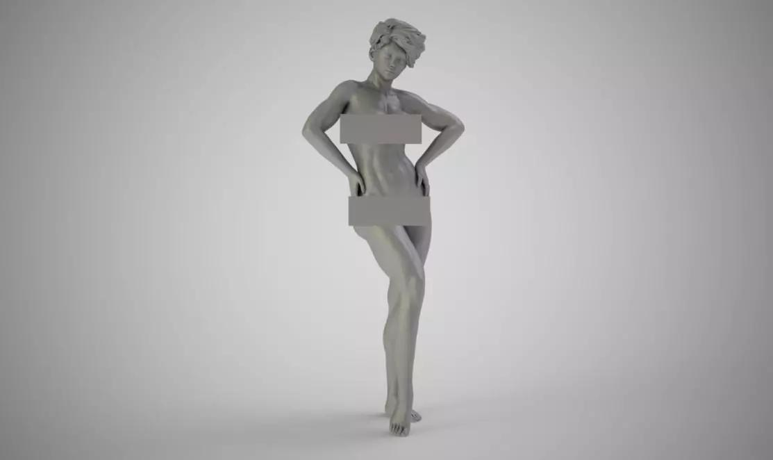 Muscular Woman 3D print model_0