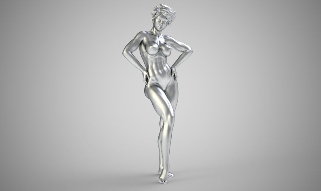 Muscular Woman 3D print model_5