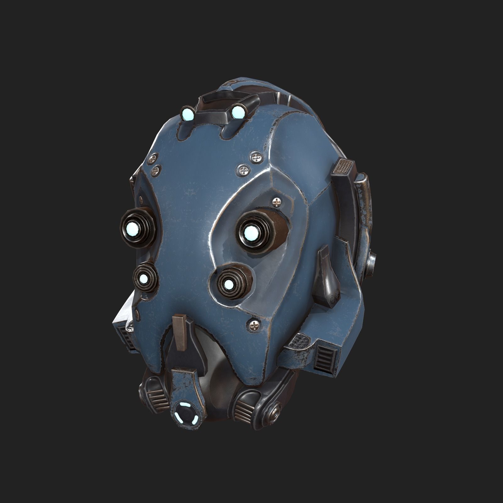 Scifi helmet ver 6 Low-poly 3D model_1