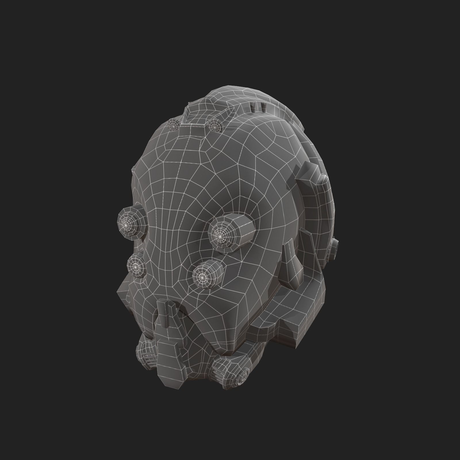 Scifi helmet ver 6 Low-poly 3D model_3