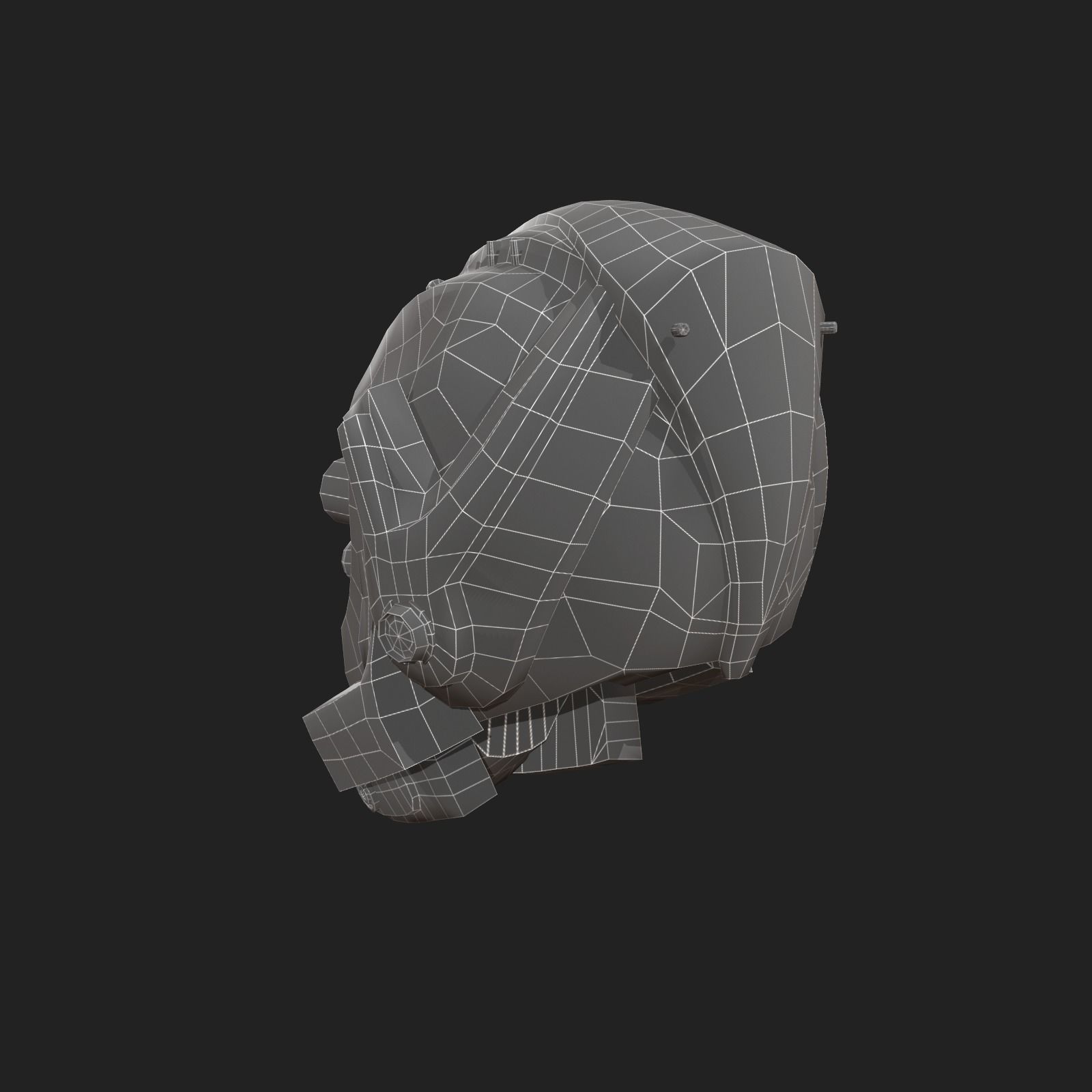 Scifi helmet ver 6 Low-poly 3D model_4