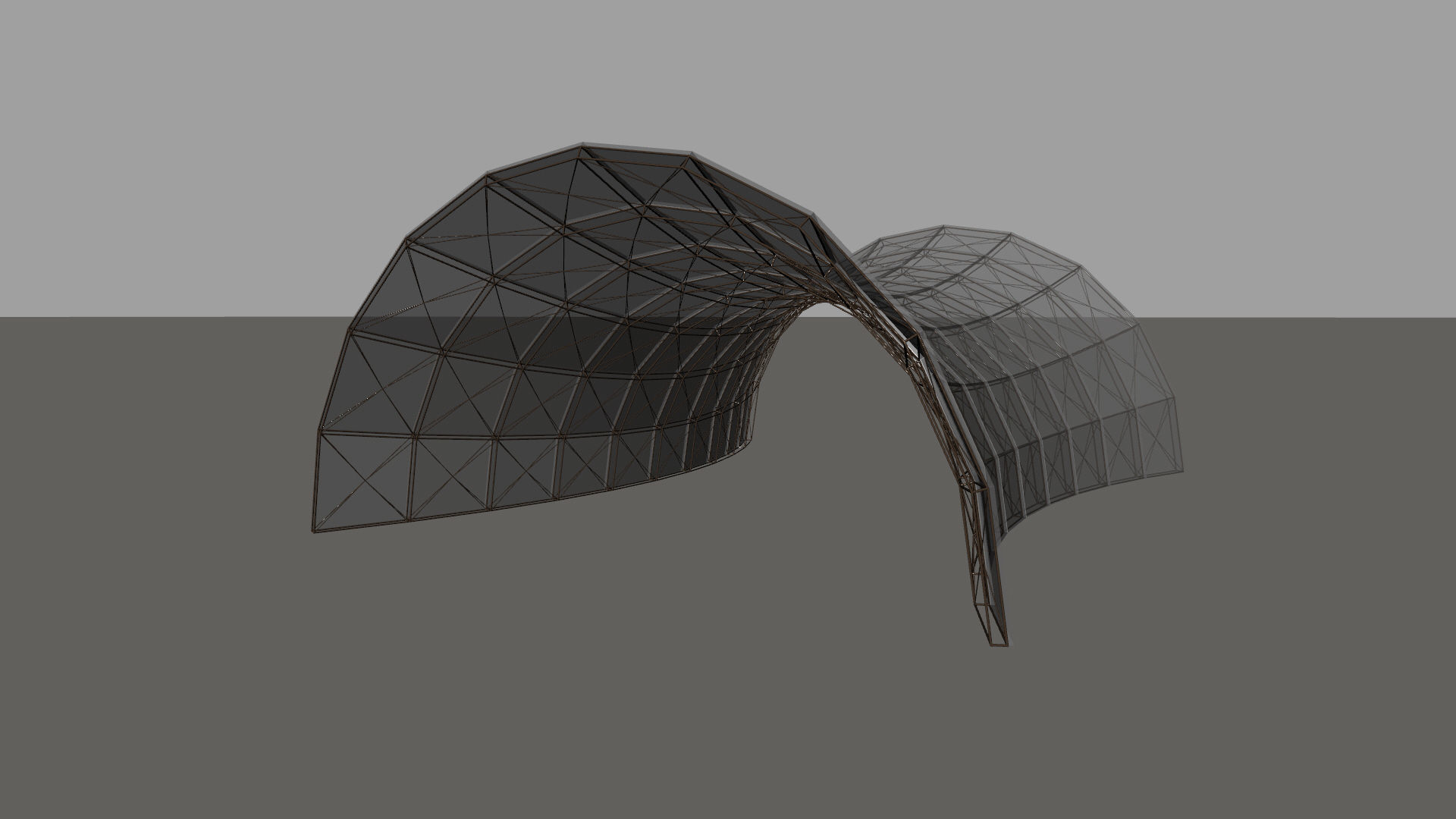 Architectural spaceframe arched structure  3D model_11