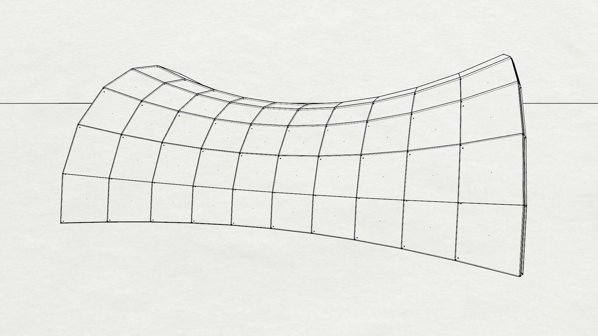 Architectural spaceframe arched structure  3D model_22