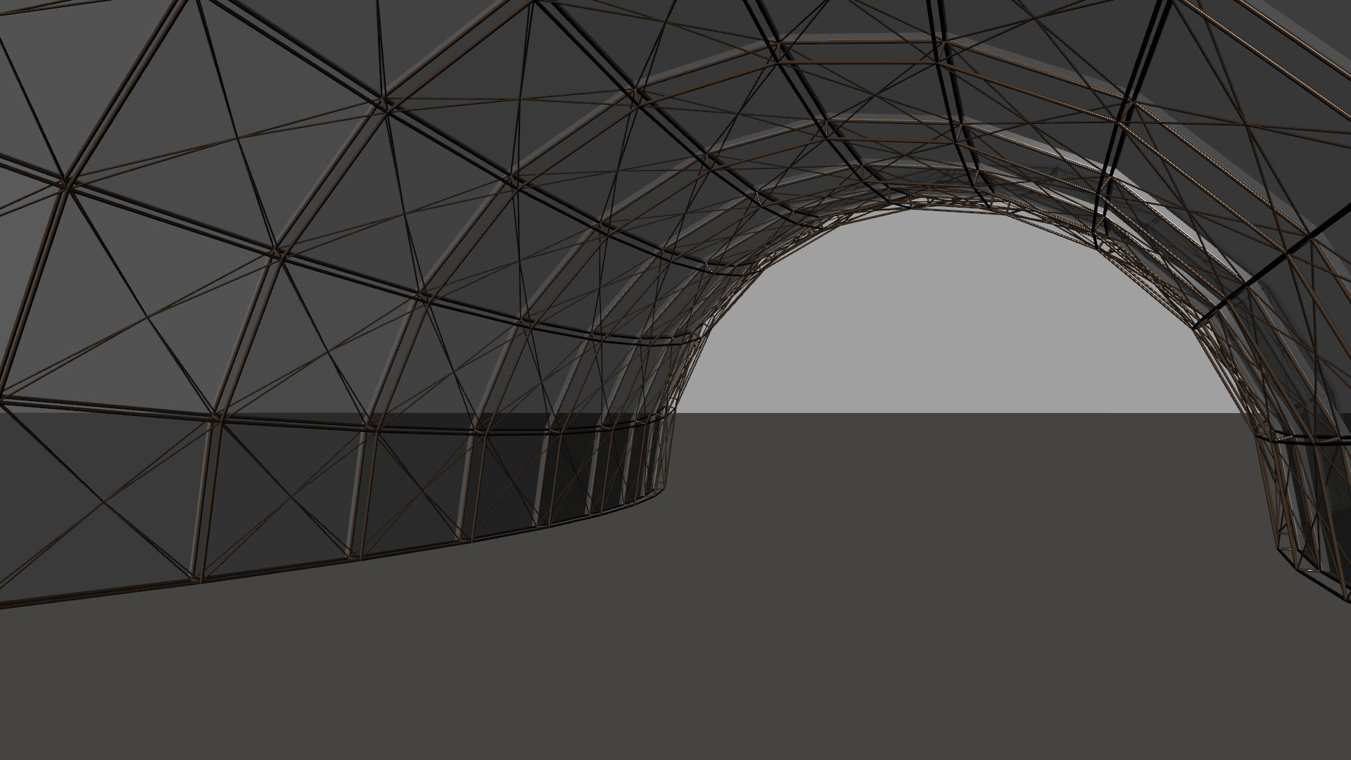 Architectural spaceframe arched structure  3D model_19