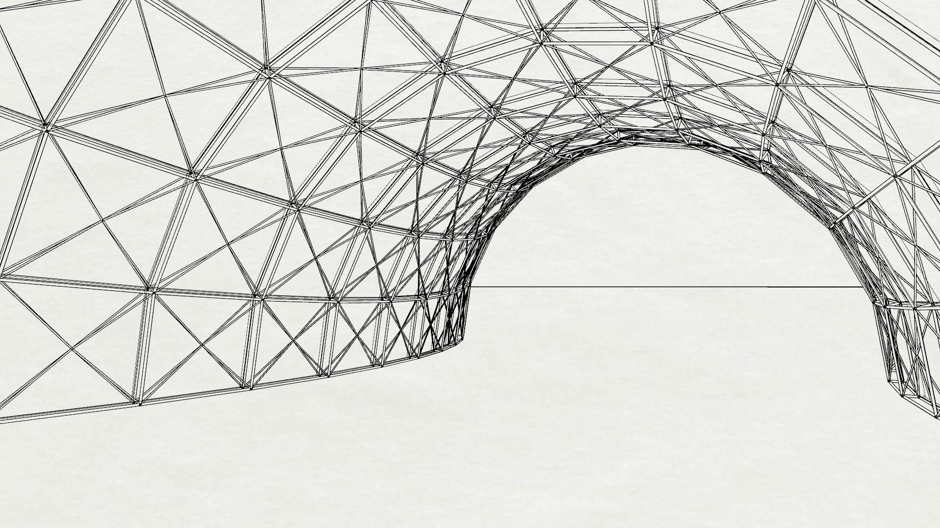 Architectural spaceframe arched structure  3D model_29