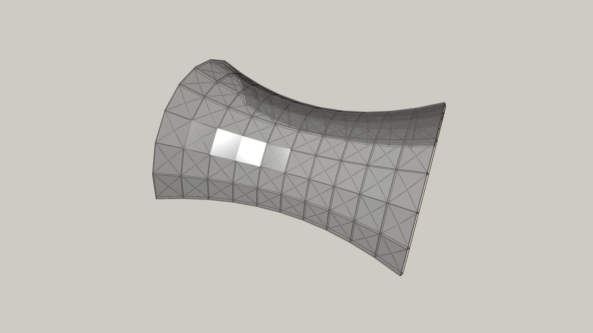 Architectural spaceframe arched structure  3D model_12