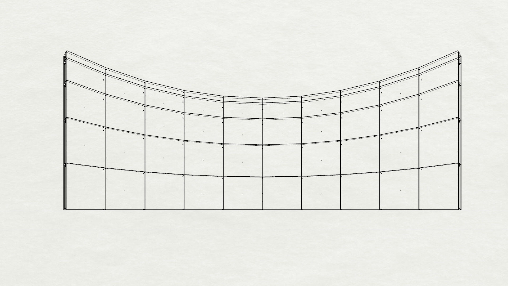 Architectural spaceframe arched structure  3D model_24