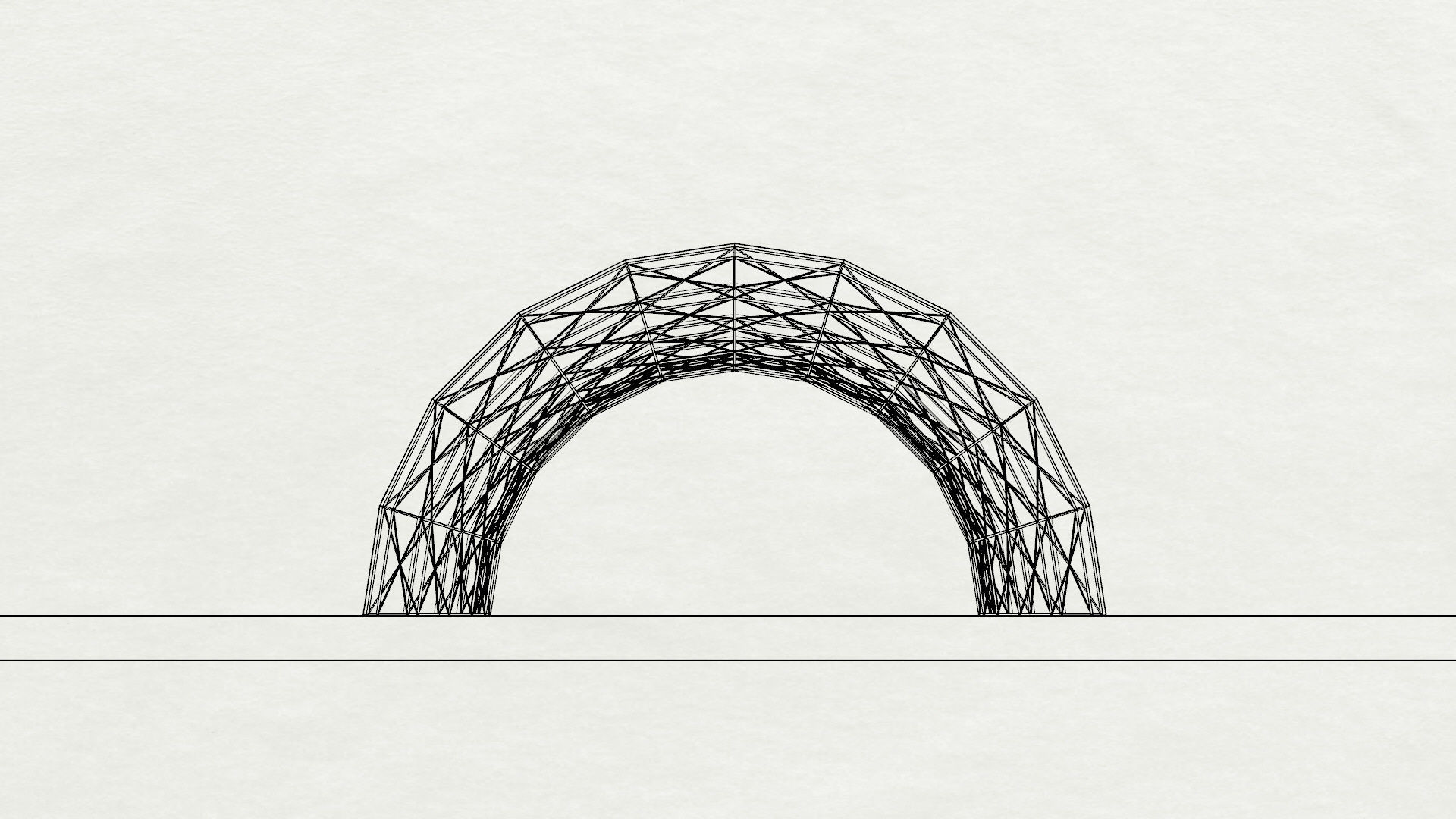 Architectural spaceframe arched structure  3D model_27