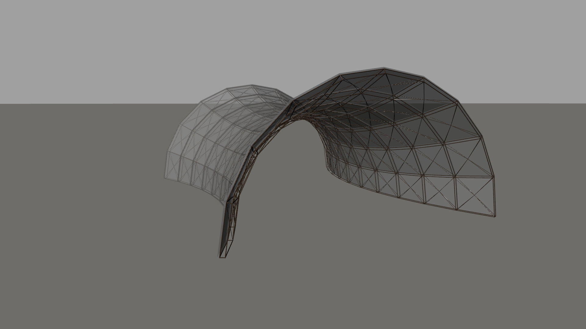 Architectural spaceframe arched structure  3D model_13