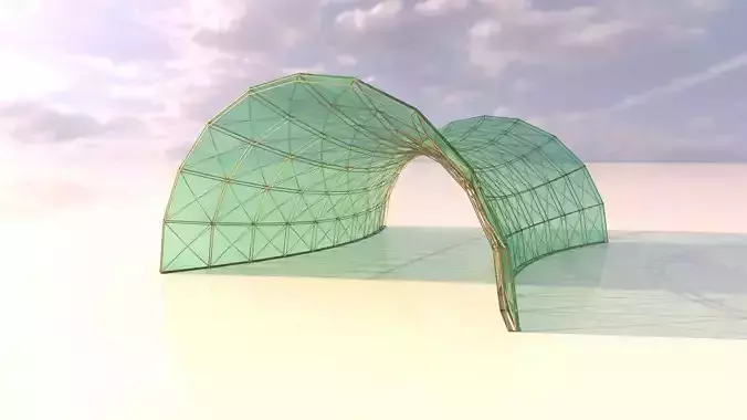 Architectural spaceframe arched structure 