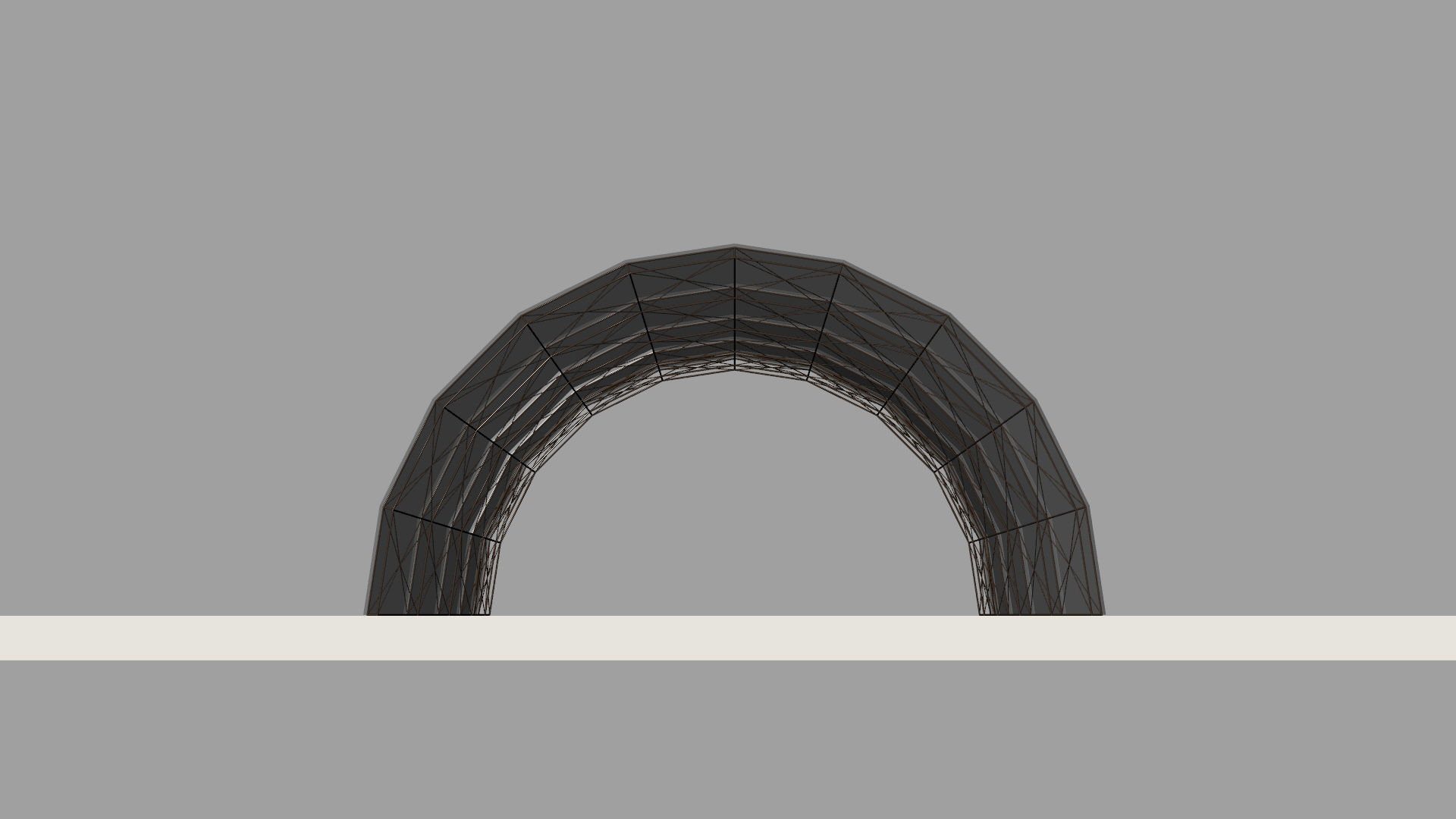 Architectural spaceframe arched structure  3D model_18