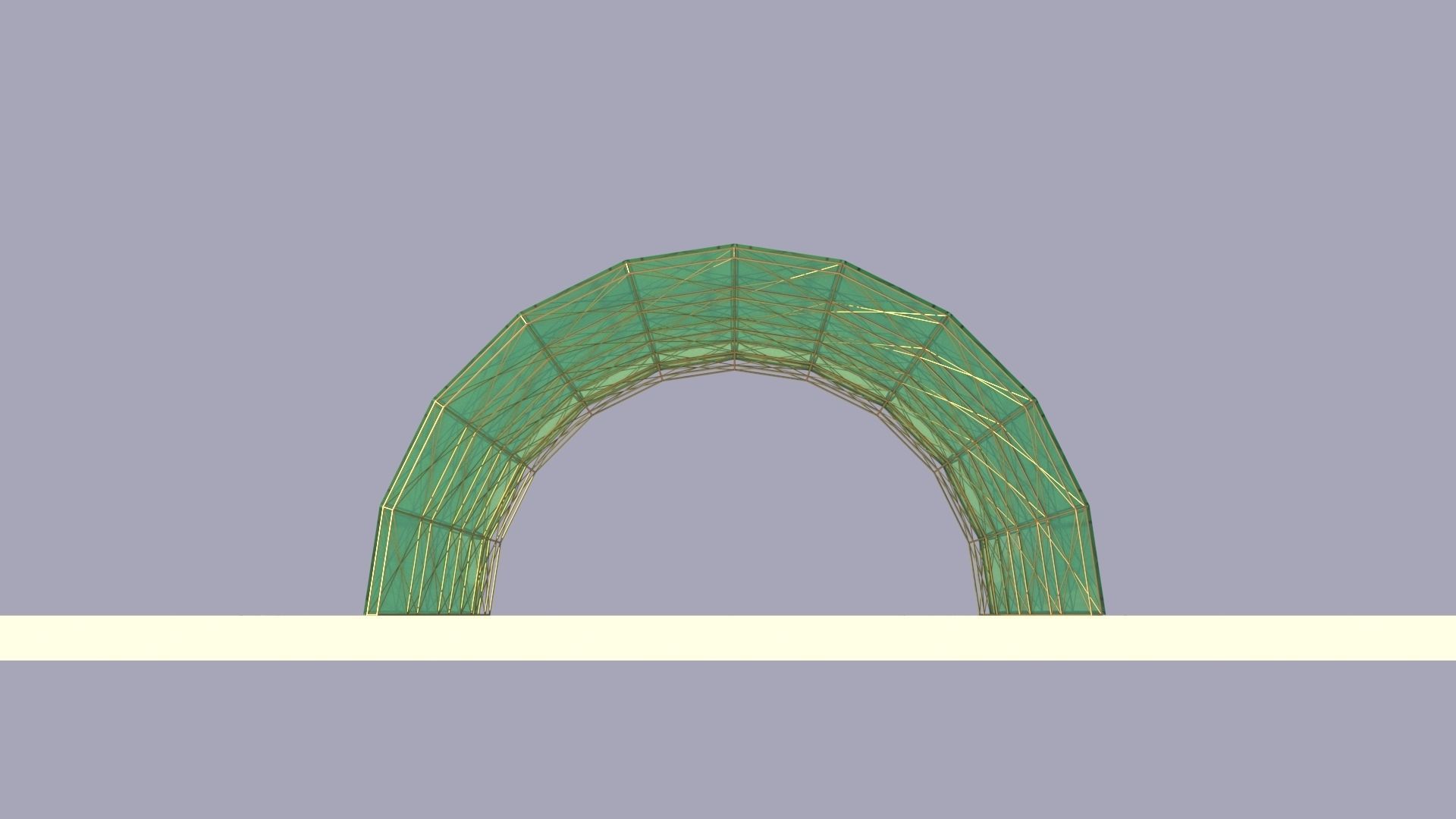 Architectural spaceframe arched structure  3D model_7