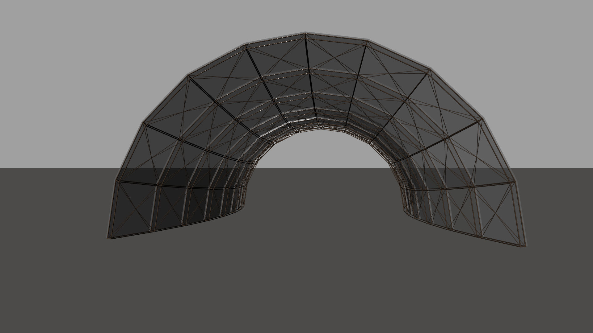 Architectural spaceframe arched structure  3D model_14