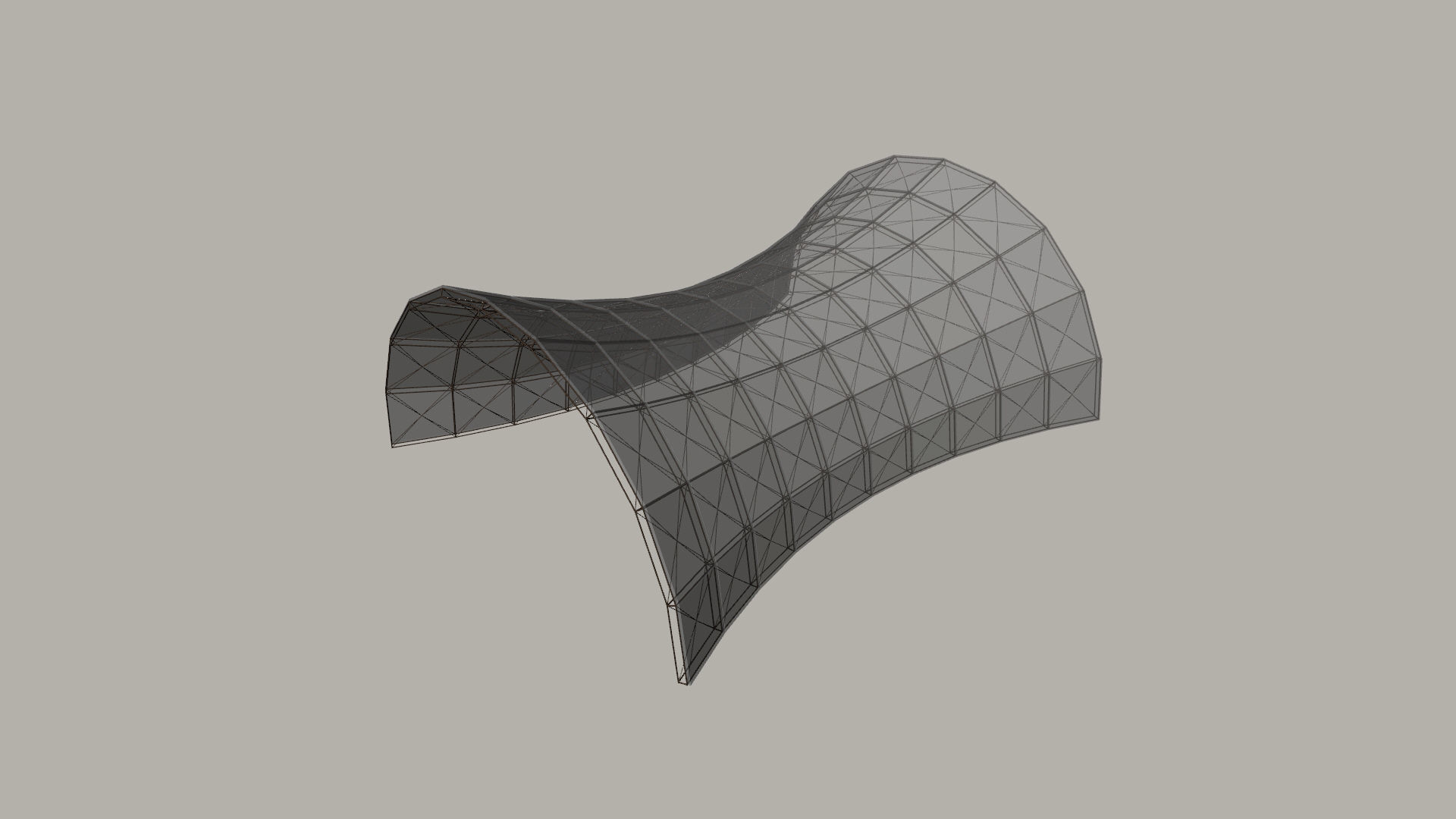 Architectural spaceframe arched structure  3D model_10