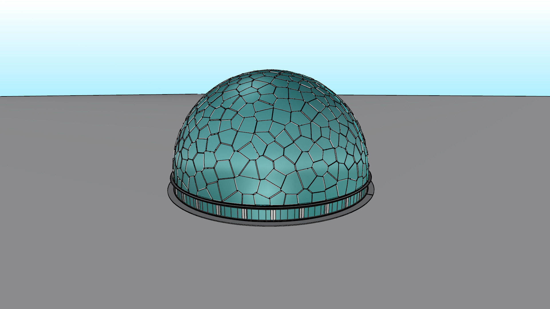 Voronoi building exterior structure and base 3D model_11