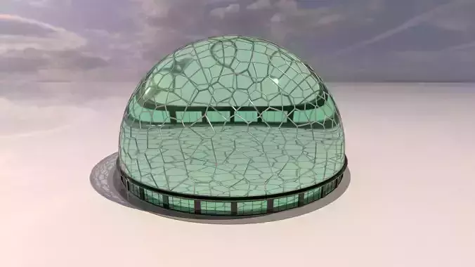 Voronoi building exterior structure and base 3D model