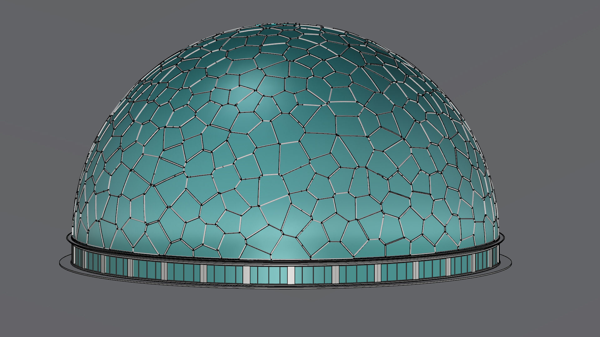 Voronoi building exterior structure and base 3D model_17