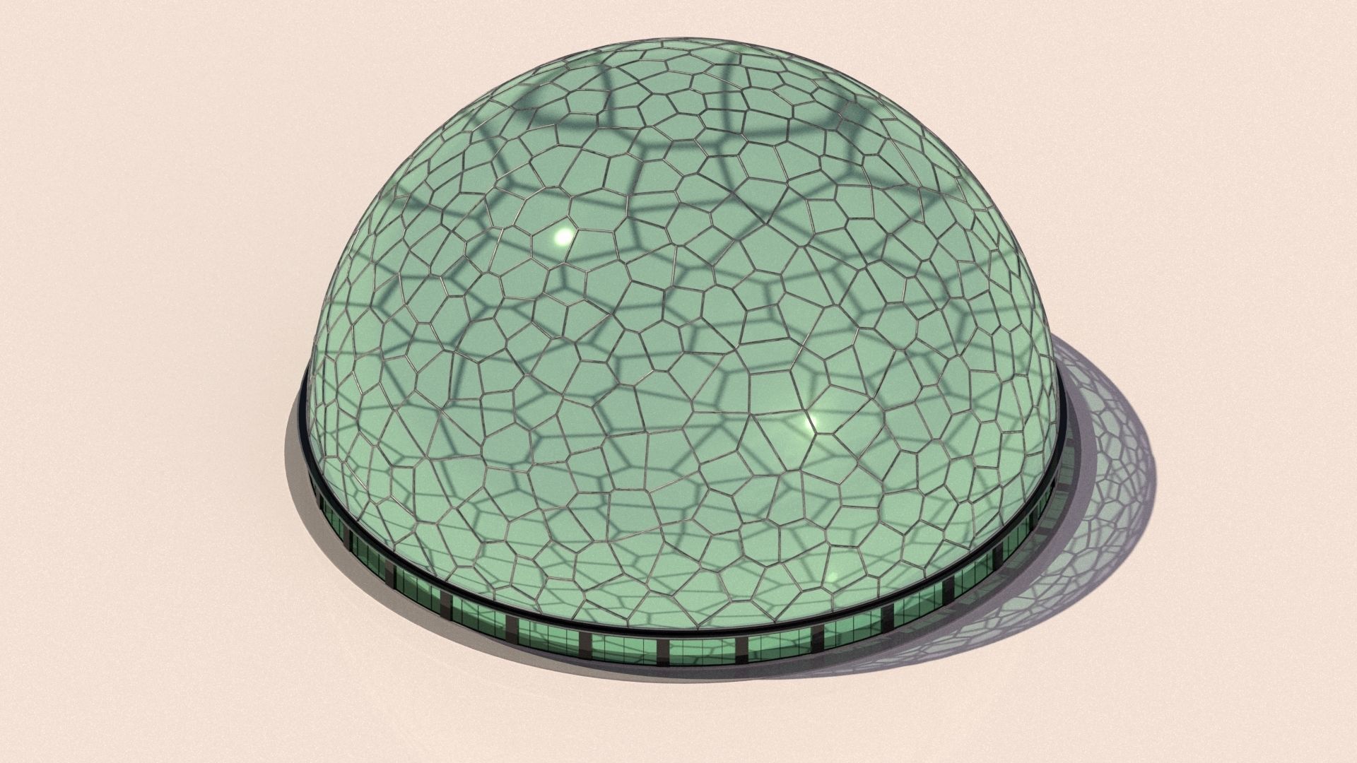 Voronoi building exterior structure and base 3D model_6
