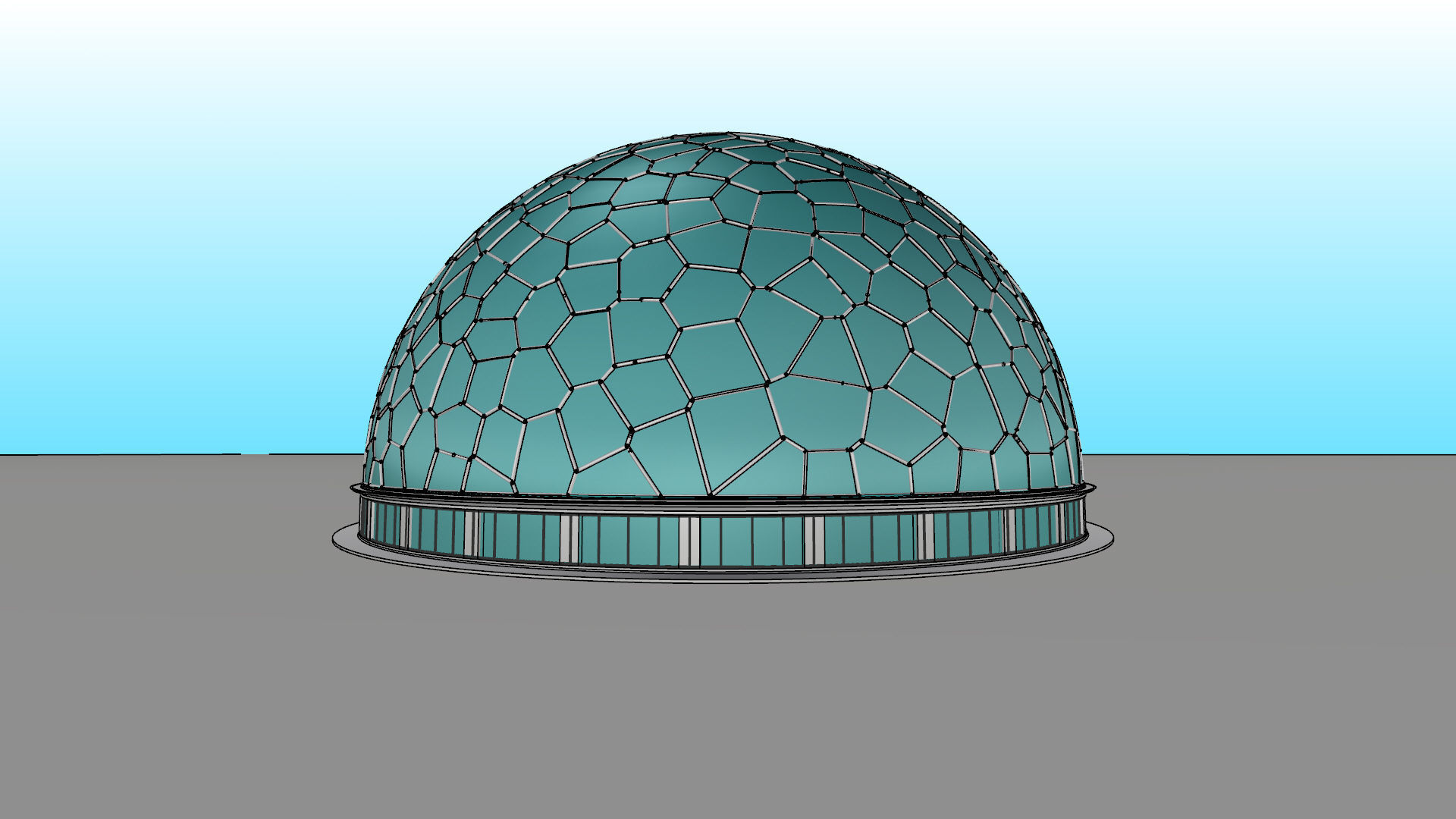 Voronoi building exterior structure and base 3D model_9
