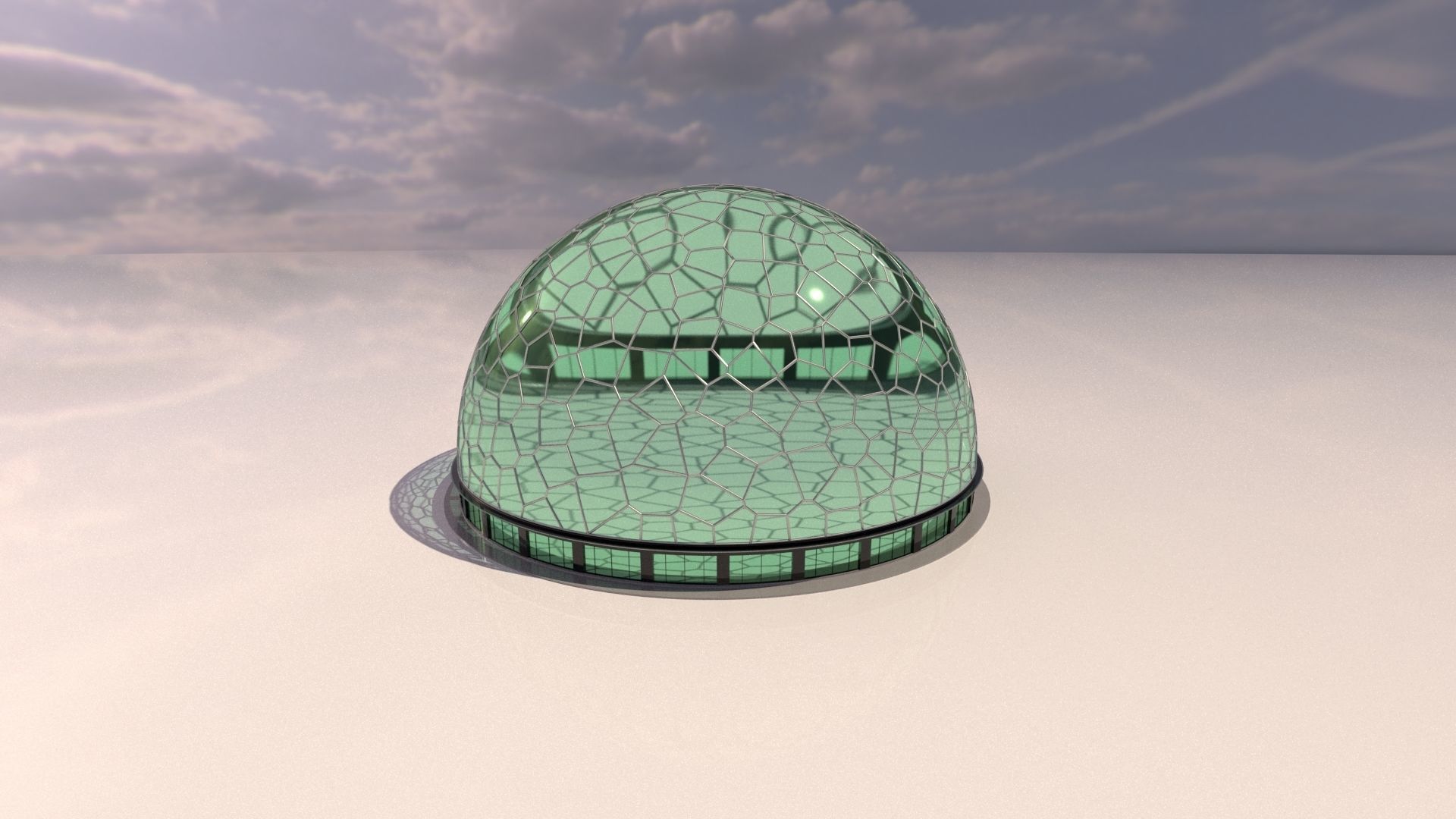 Voronoi building exterior structure and base 3D model_1