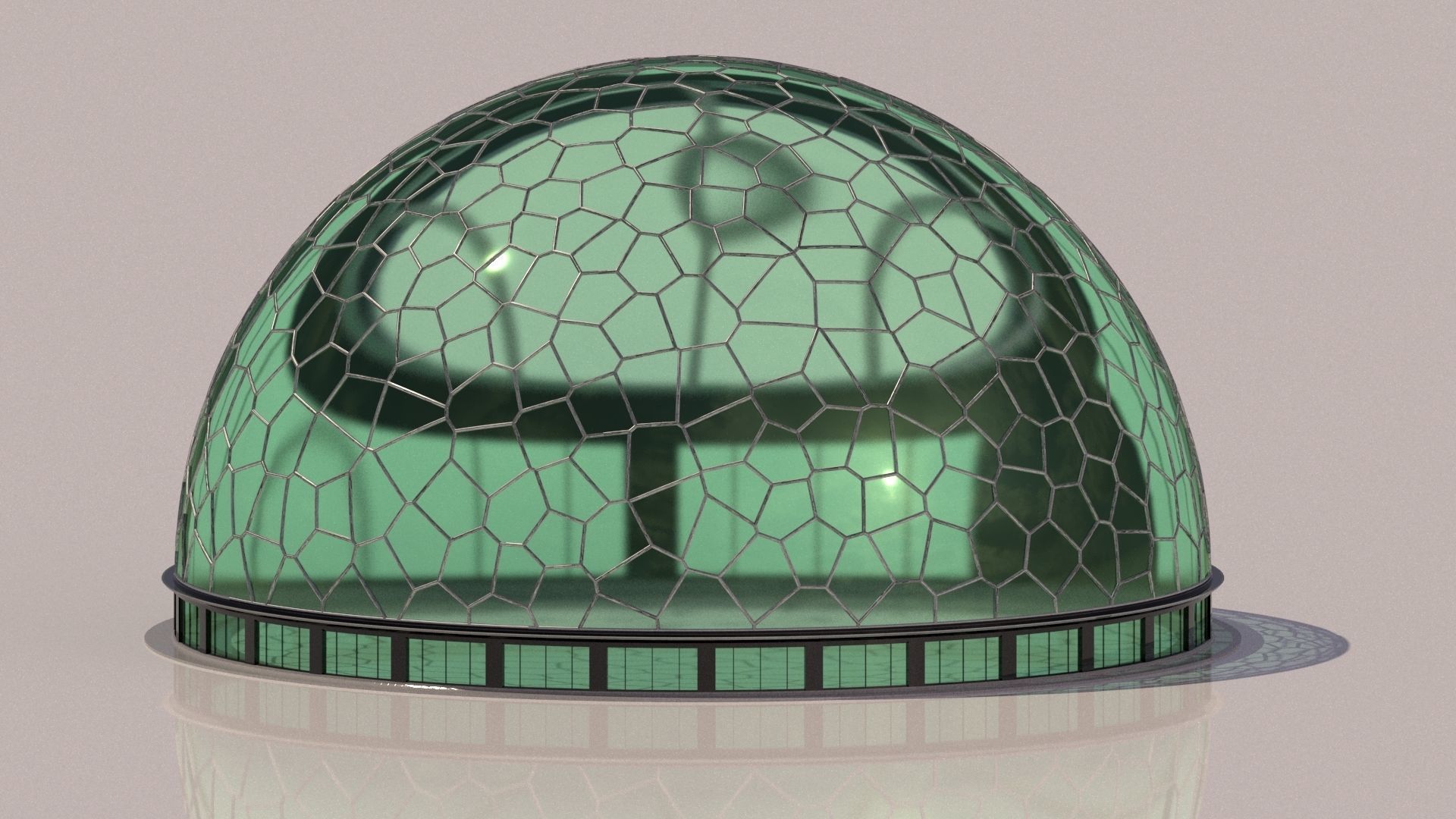 Voronoi building exterior structure and base 3D model_7