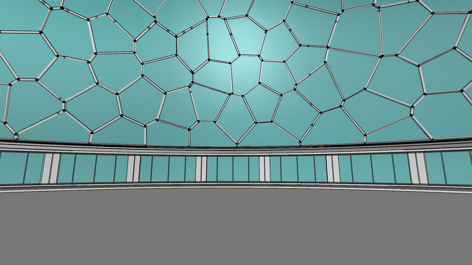 Voronoi building exterior structure and base 3D model_14