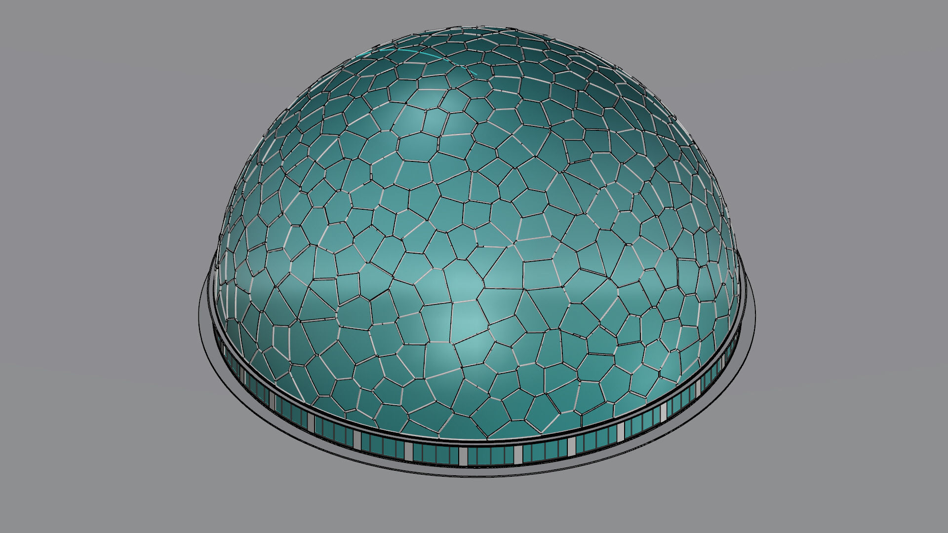 Voronoi building exterior structure and base 3D model_16