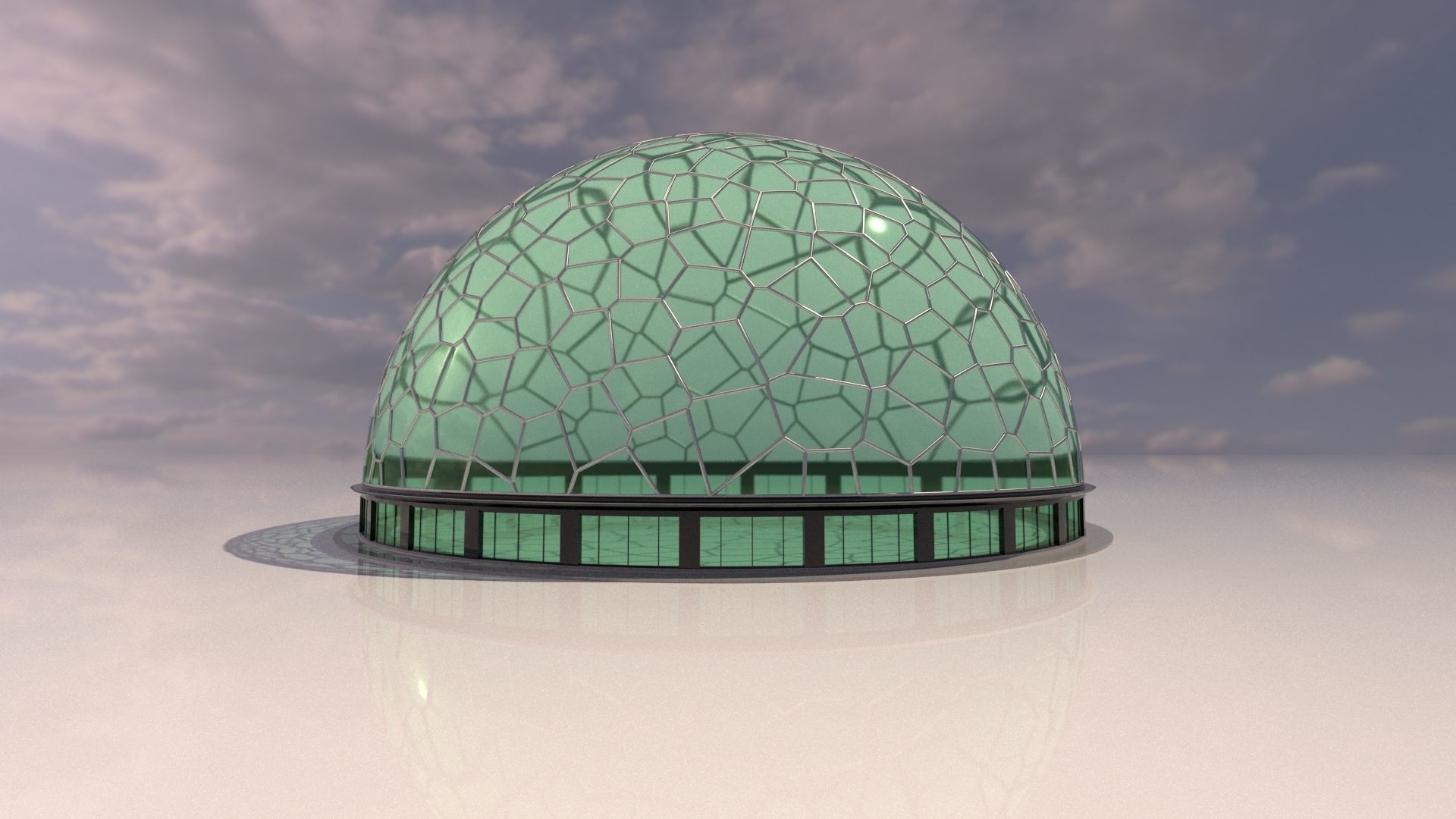 Voronoi building exterior structure and base 3D model_19