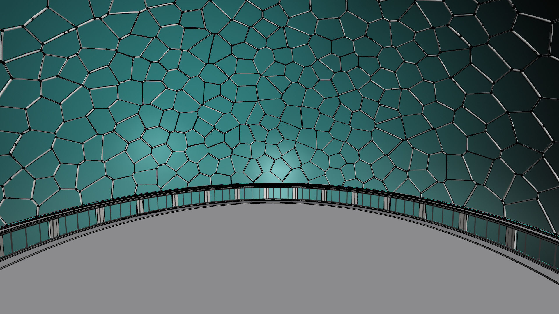 Voronoi building exterior structure and base 3D model_12