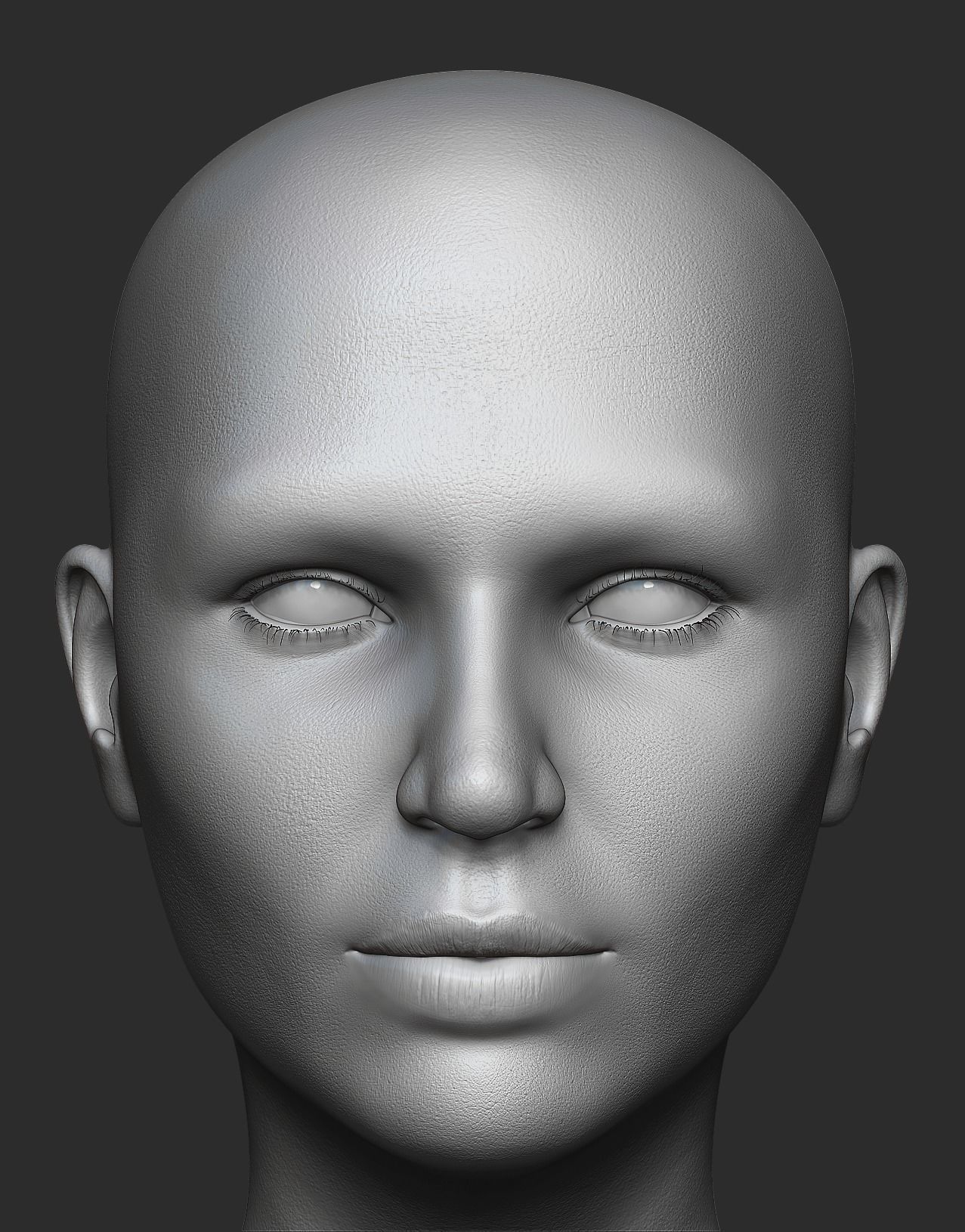 Realistic Female Head 3D Model 3D model_5