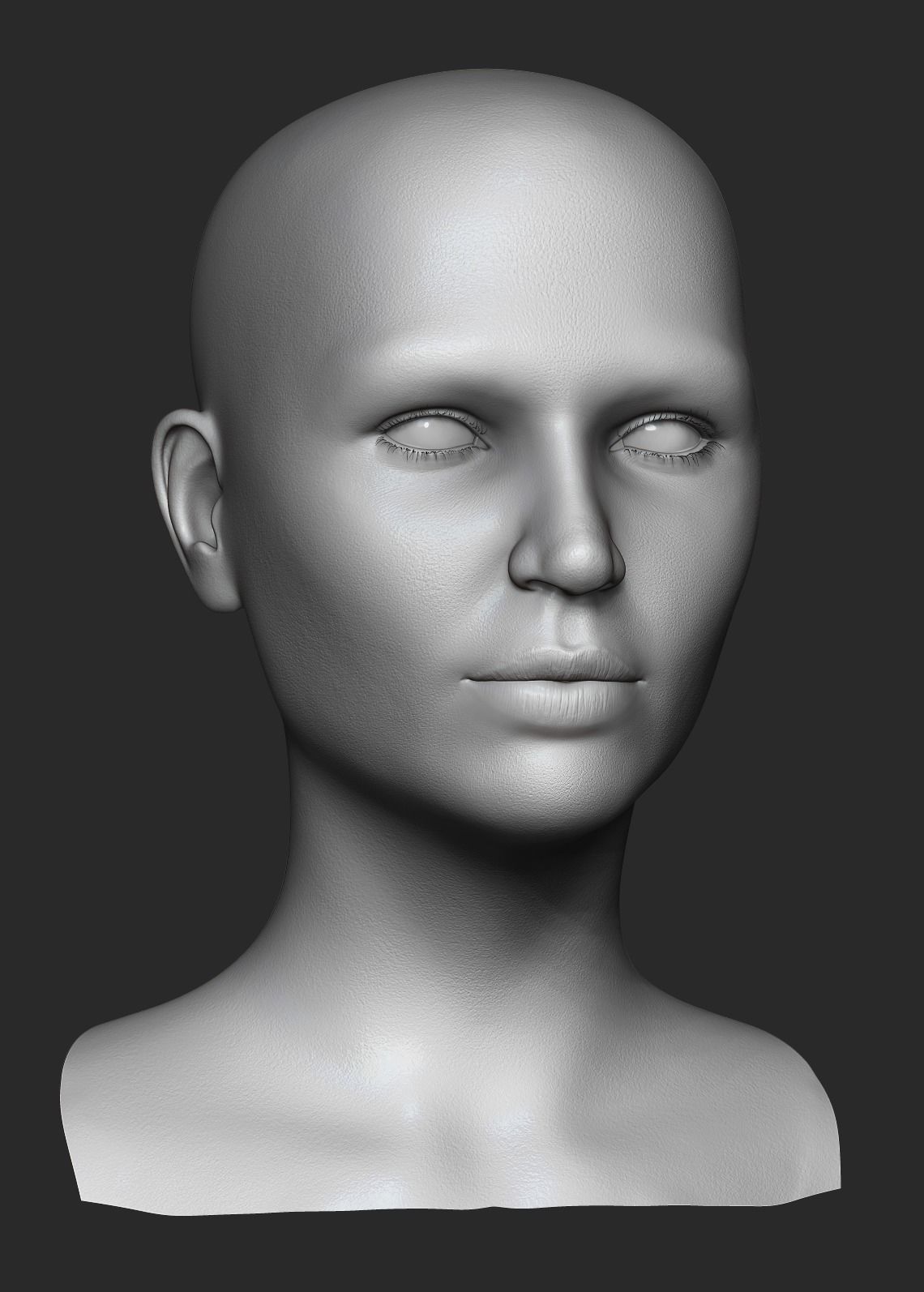 Realistic Female Head 3D Model 3D model_7