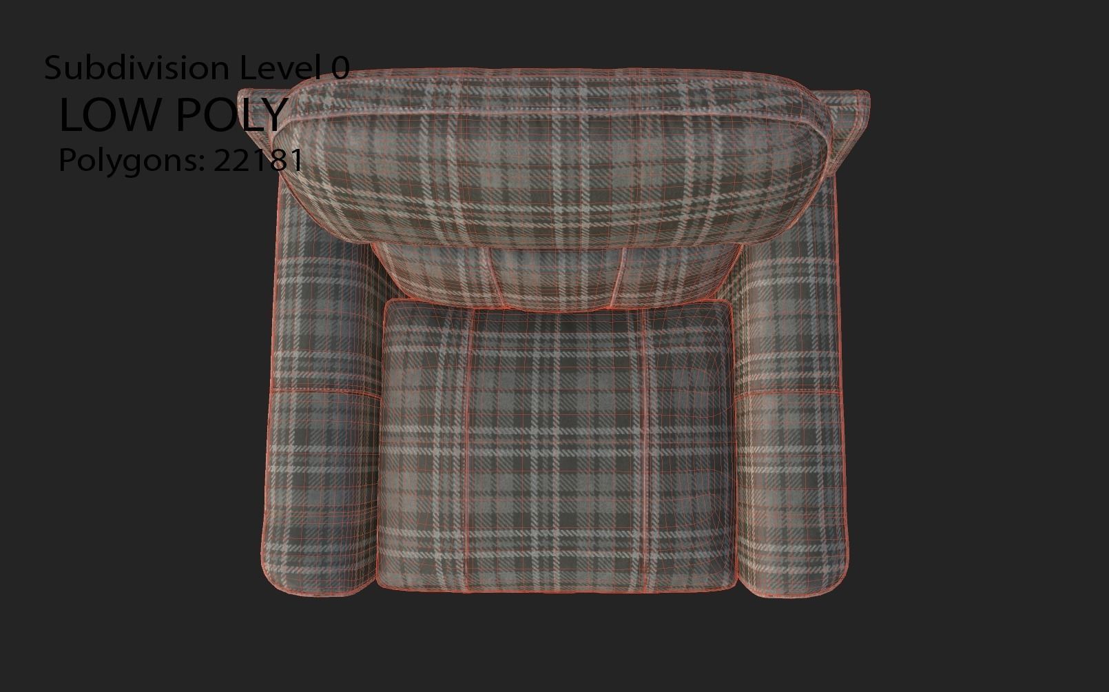 Gleason armchair sofa HI Resolution Low-poly 3D model_22